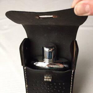 Decoy Transistor Radio Leather Case w Original Hidden Liquor Glass Flask Vintage